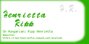 henrietta ripp business card